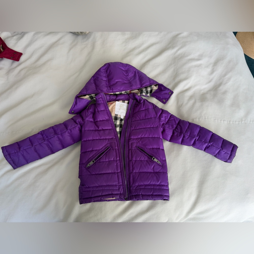 Burberry Kids Purple Puffer Jacket